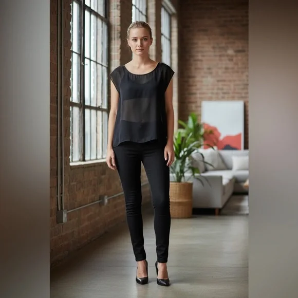 Maison Martin Margiela Black Silk Mini Dress Tunic